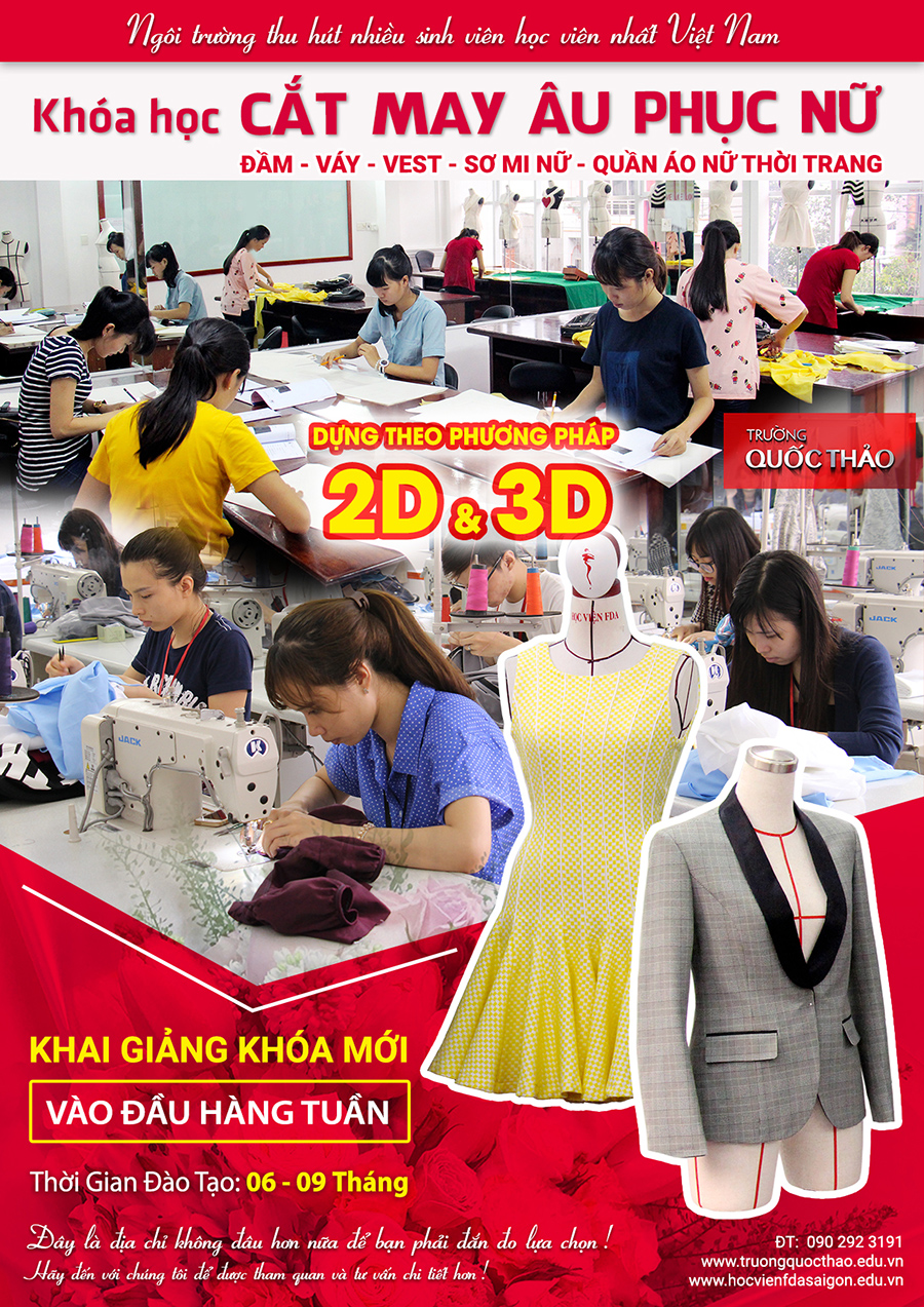 Dạy cắt may Âu phục nữ day cat may au phuc nu