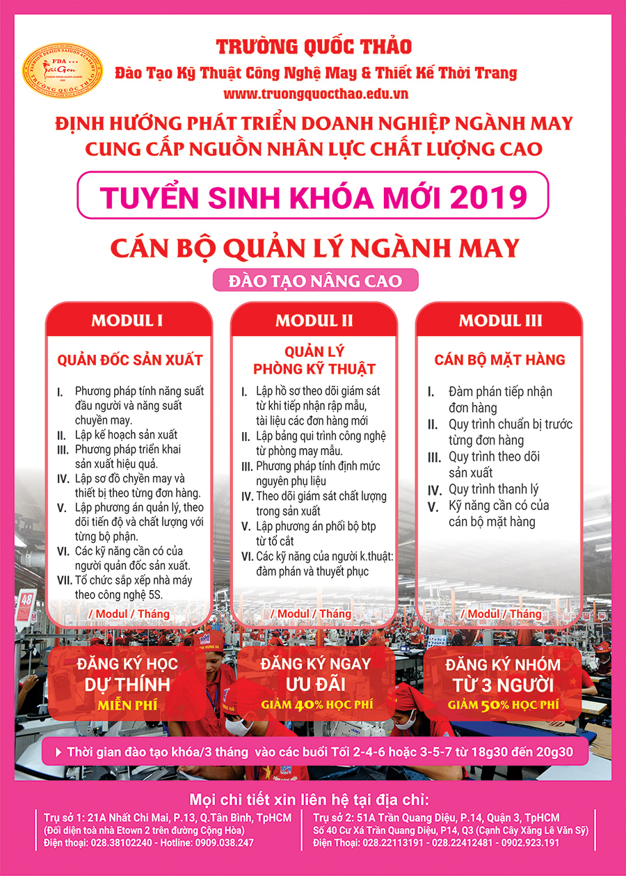 Đào tạo cán bộ quản lý ngành may chuyên sâu dao tao can bo quan ly nganh may chuyen sau