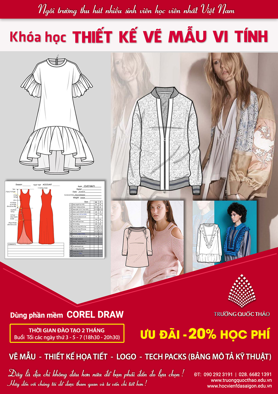 Thiết kế vẽ mẫu thời trang vi tính mô tả kỹ thuật Thiết kế vẽ mẫu thời trang vi tính mô tả kỹ thuật