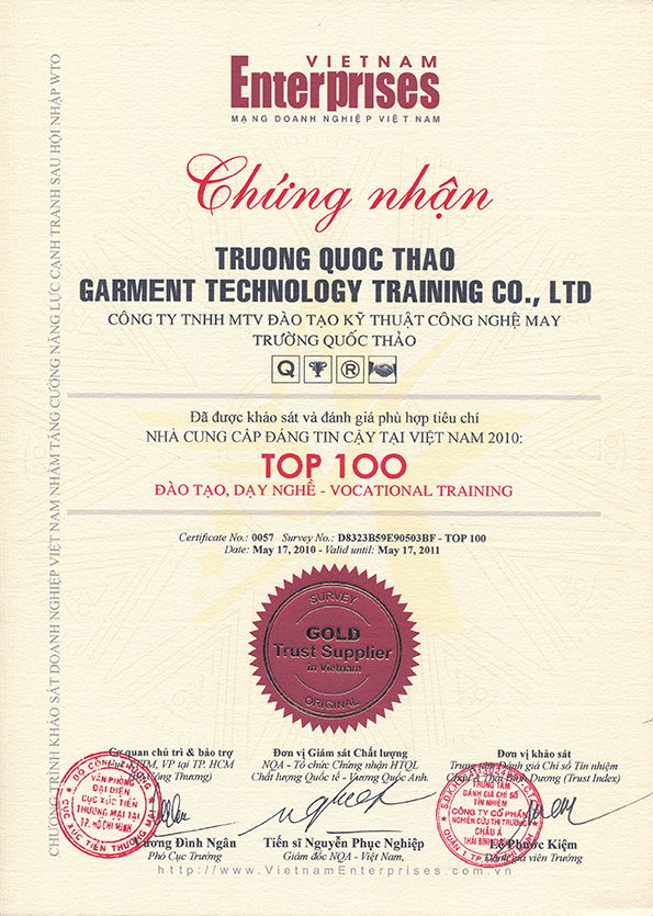 Chứng nhận Trường Quốc Thảo chung nhan truong quoc thao
