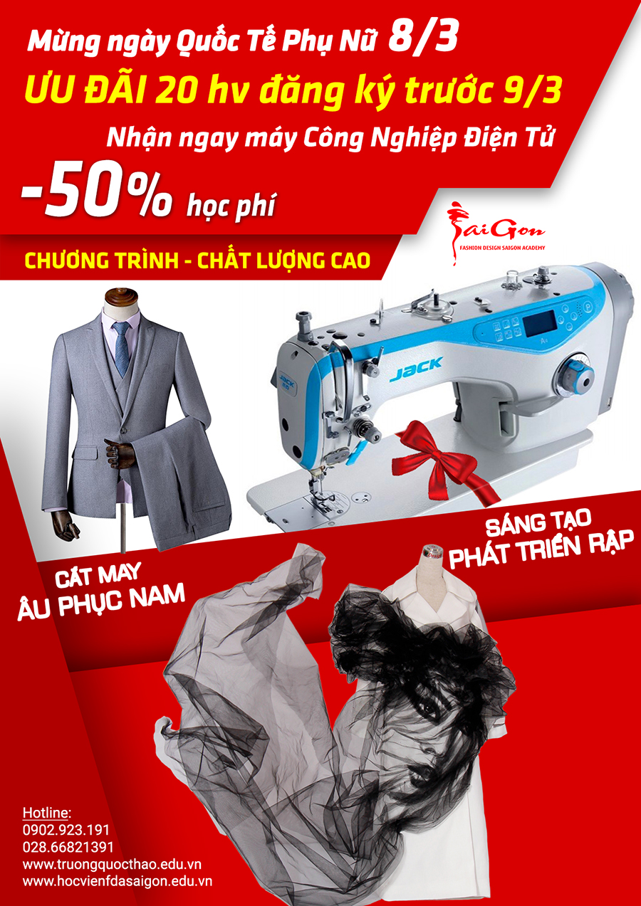 Dạy cắt may Tặng máy may
