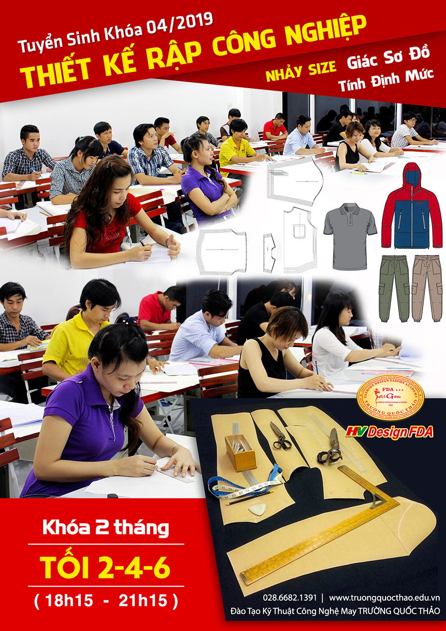 Học thiết kế rập - Nhảy size - Đi sơ đồ - Tính định mức vải Học thiết kế rập - Nhảy size - Đi sơ đồ - Tính định mức vải