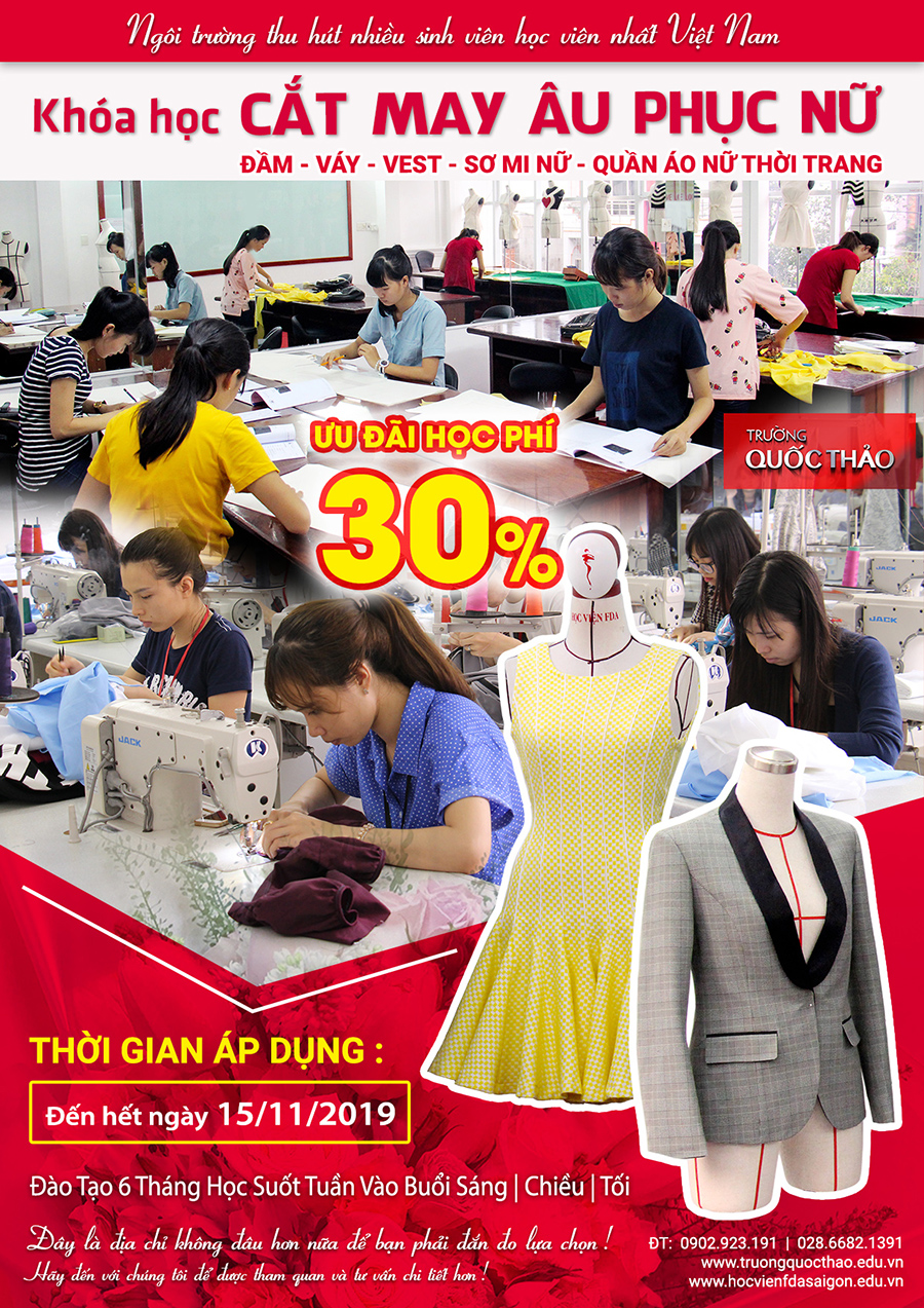 Dạy cắt may Âu phục nữ day cat may au phuc nu